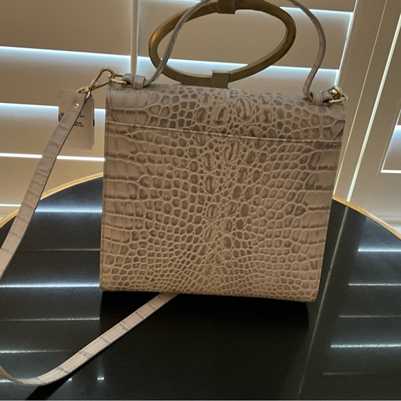 Saks Fifth Avenue Croc Embossed Leather Crossbody Bag - NWT - Picture 11 of 12